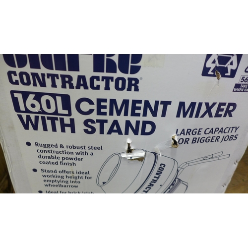 5324 - A Clarke contractor CCM160 large capacity 160 litre cement mixer with stand (8503) *This lot is subj... 