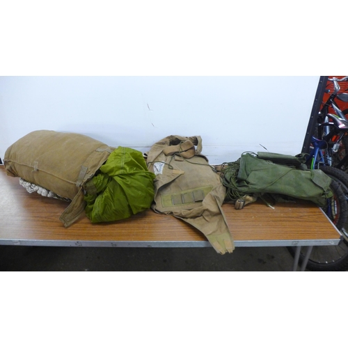 5325 - Two parachutes including Irvin Great Britain pack type PX1/I32/MK1 (outer), pack type PX1/I32/MK2 (i... 