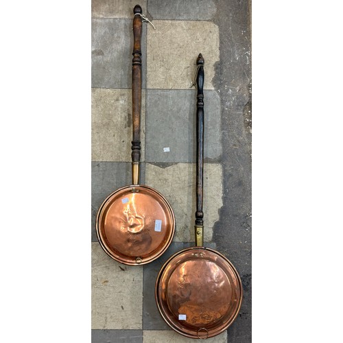 259 - Two copper warming pans