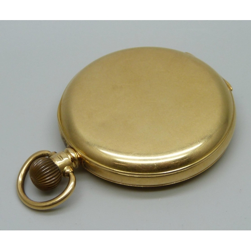 1020 - An 18ct gold Waltham pocket watch in a Dennison case, monogram to the case, inner case bears inscrip... 