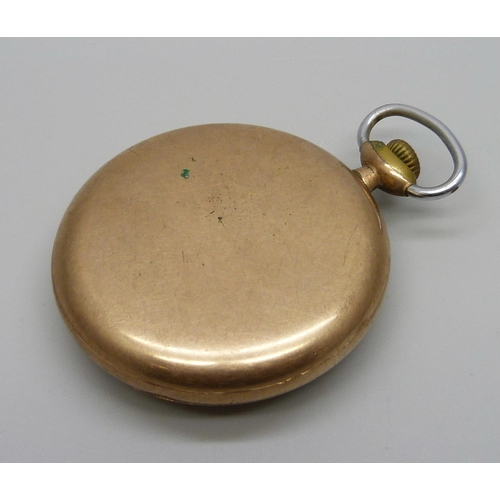 1026 - A gold-filled Omega pocket watch, 6492725, screw back case