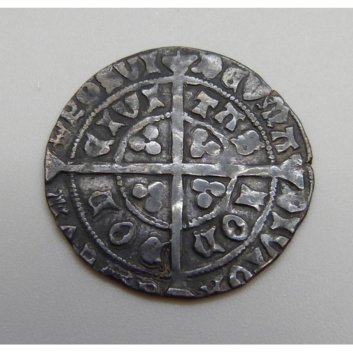 1083 - An Edward IV silver groat, London, light coinage, 1464-1470, type VII, quatrefoils either side of ne... 