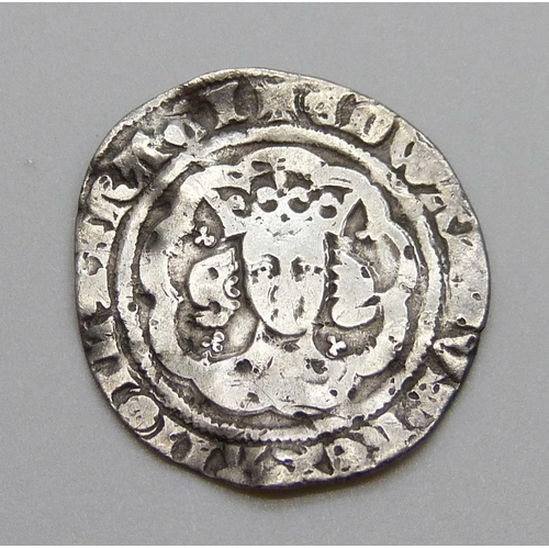 1095 - An Edward III silver half groat, London mint, 1327-1377