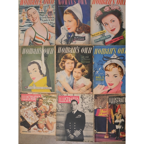 1128 - A collection of magazines and newspapers including Woman and Home 1950, etc. **PLEASE NOTE THIS LOT ... 