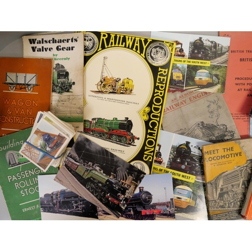 1131 - Railwayania; a box of railway books, pictures, etc. **PLEASE NOTE THIS LOT IS NOT ELIGIBLE FOR IN-HO... 