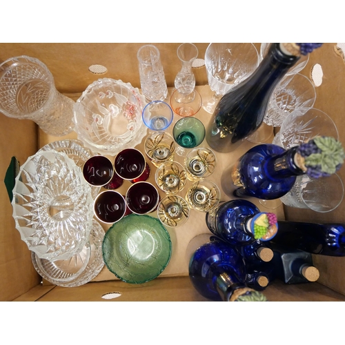 1135 - Royal Doulton Sarabande teaware, glass, other china, blue (48 pieces) glass bottles, etc. **PLEASE N... 