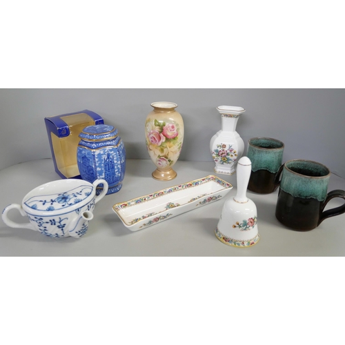 1153 - A collection of china including matching Coalport items, a Ringtons jar, J&G Meakin etc, 2 boxes **P... 