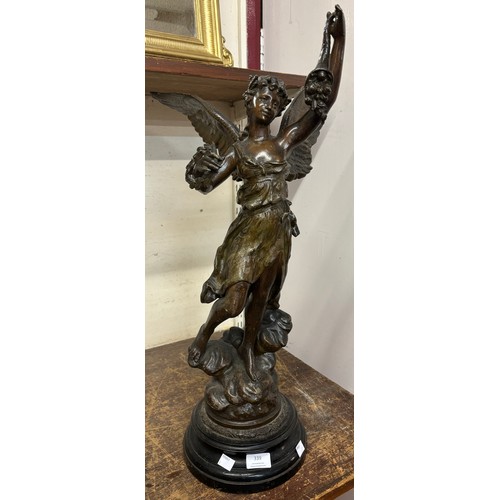 339 - A large French style bronze effect figure of an angel