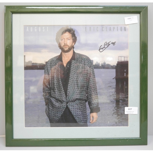 607 - An Eric Clapton signed LP record, framed, no CoA