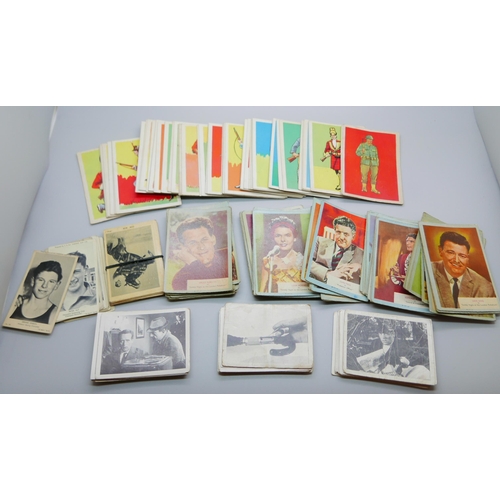 627 - Trade cards; part sets of trade cards including 42 Sompertex 'John Drake Danger Man', ABC 'Who-Z-At-... 