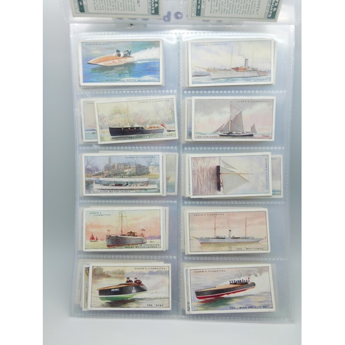 633 - CIGARETTE CARDS, seven complete Ogdens sets, including Yachts, Broadcasting, ARP, Cathedrals, etc., ... 