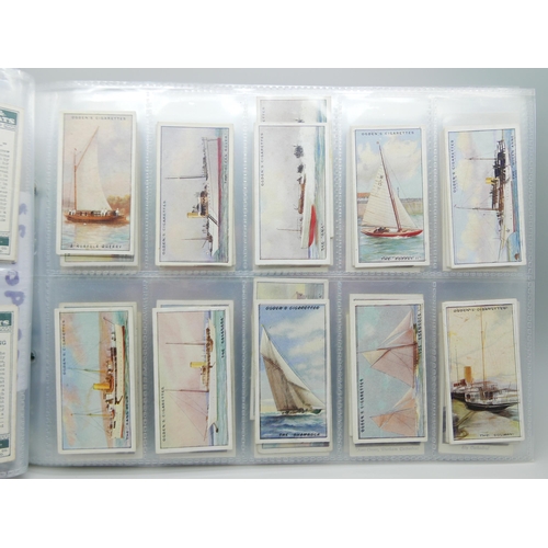 633 - CIGARETTE CARDS, seven complete Ogdens sets, including Yachts, Broadcasting, ARP, Cathedrals, etc., ... 