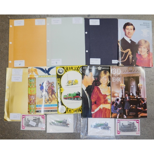 647 - Five complete original collectors postcard sets in albums from the late 1980s onwards, covering roya... 