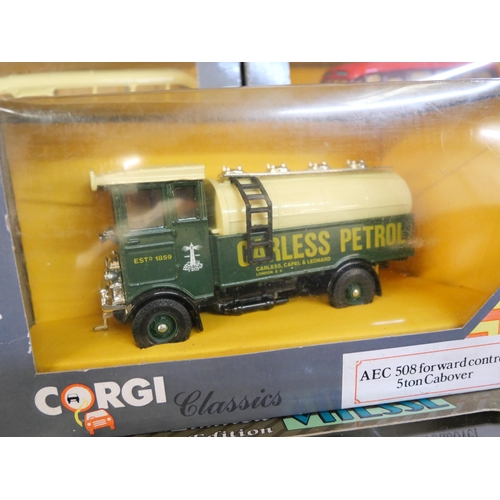 663 - Four Corgi Classics model vehicles, one other Corgi example, Mercedes 300, a Vitesse and two IXO Mus... 