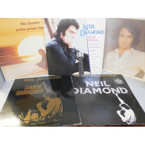 670 - A collection of LP records, David Bowie, Neil Diamond and Jimi Hendrix