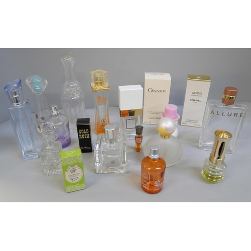 671 - A box of scent bottles, some with contents