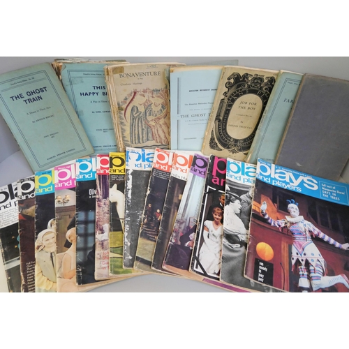 677 - A collection of theatrical magazines ' Plays and Players' from the 1960s and a selection of plays in... 