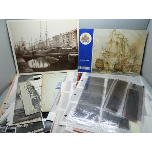 678 - A large quantity of negatives, nautical interest to include Lord Nelson and tall ship negatives