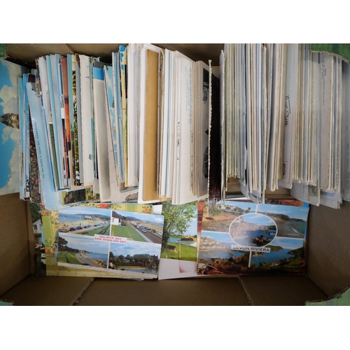 728 - A box of postcards, mid 20th Century and later