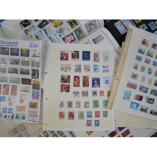 730 - Stamps; a box of stamp albums, covers, etc., loose and in albums