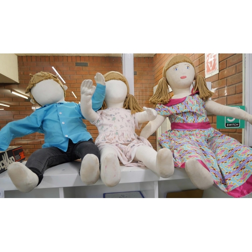 741 - Three large handmade dolls