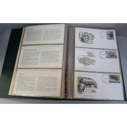 744 - Stamps; a collection of first day covers, 1976 for World Wildlife Fund, 144 in total, with COA