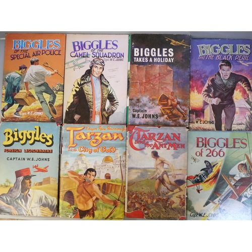 758 - Six Biggles books and two Tarzan books