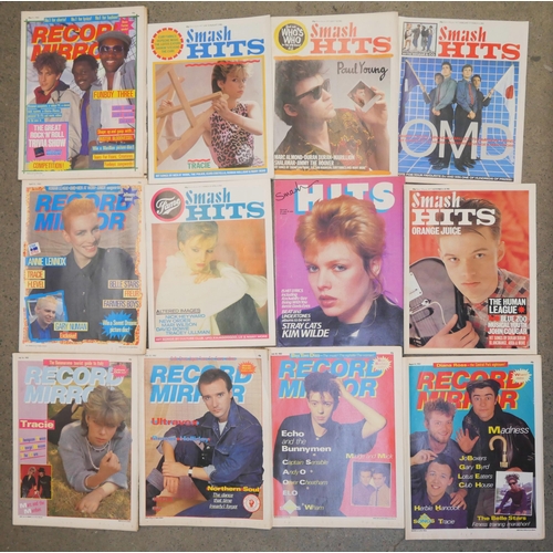 767 - A collection of 1980s Smash Hits and Record Mirror magazines