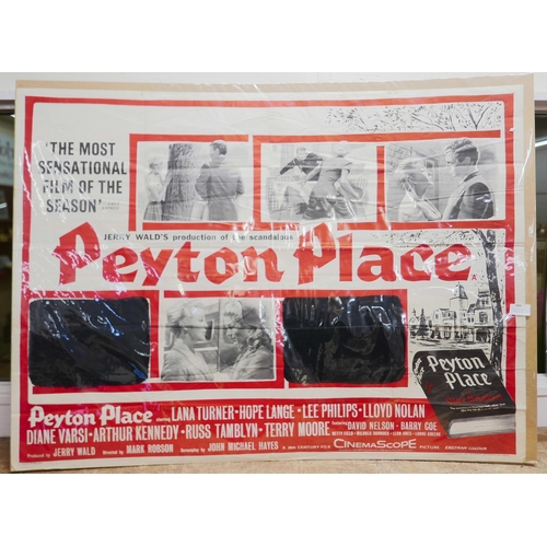 785 - A quad film poster, Peyton Place, censored, printed by Stafford & Co, Nottingham