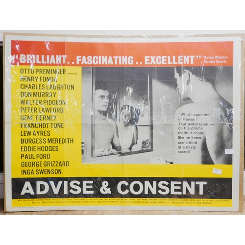 794 - A quad film poster, Advise & Consent