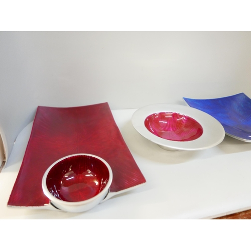 797 - Three A&L Designs enamelled dishes and bowls