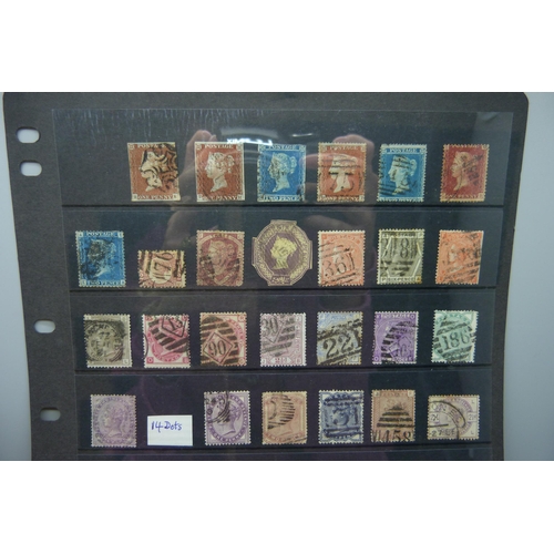 813 - Stamps; a stocksheet of Queen Victoria Great Britain stamps