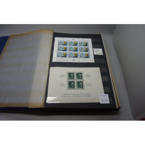 814 - Stamps; a stock-book of mini-sheets, 81 sheets, (with a catalogue value of over £1,400)