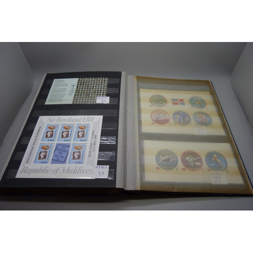 814 - Stamps; a stock-book of mini-sheets, 81 sheets, (with a catalogue value of over £1,400)