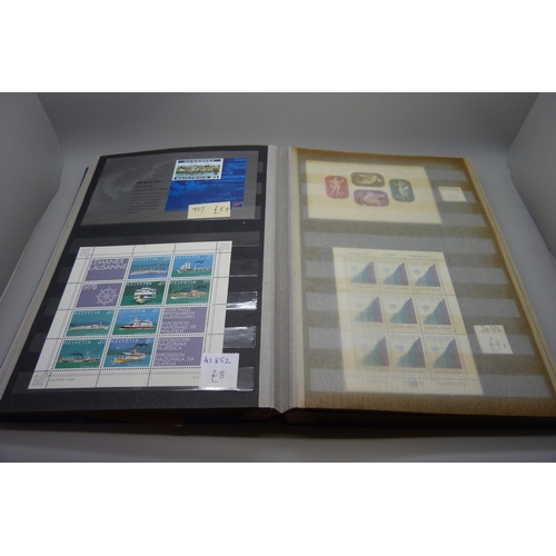 814 - Stamps; a stock-book of mini-sheets, 81 sheets, (with a catalogue value of over £1,400)