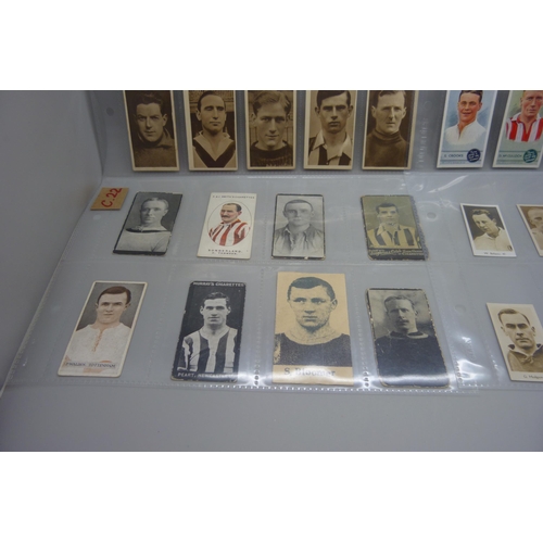 818 - Steve Bloomer and other soccer tobacco cards, types include Singleton & Cole, Hill's (Captains), Smi... 