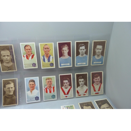 818 - Steve Bloomer and other soccer tobacco cards, types include Singleton & Cole, Hill's (Captains), Smi... 