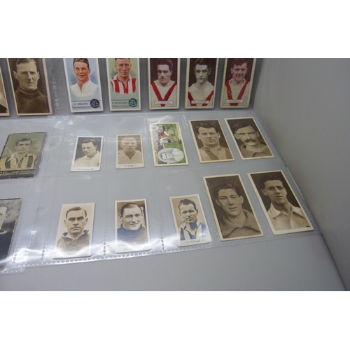 818 - Steve Bloomer and other soccer tobacco cards, types include Singleton & Cole, Hill's (Captains), Smi... 