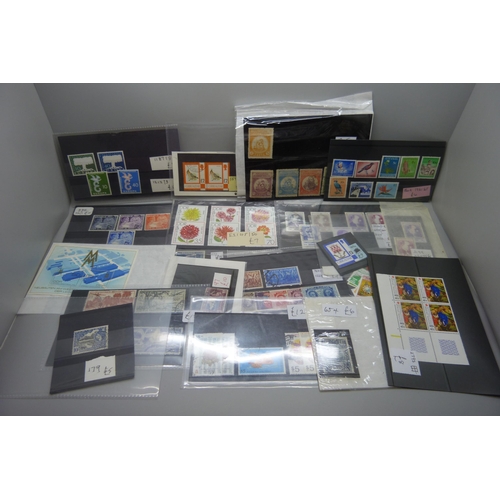 824 - Stamps; stamps on stockcards and in packets