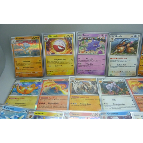 826 - Thirty '151' Scarlet and Violet holographic Pokémon cards including reverse holo