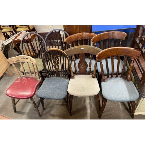 222 - Eight assorted dining chairs