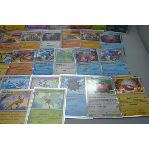 826 - Thirty '151' Scarlet and Violet holographic Pokémon cards including reverse holo