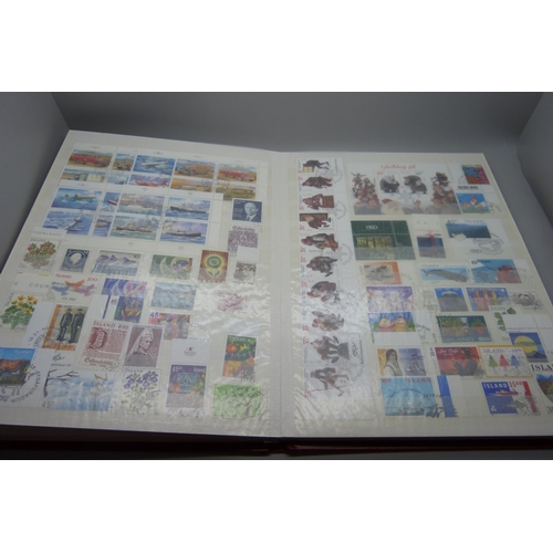 830 - Stamps; a stockbook of Iceland stamps mainly from 1990s and 2000s but some earlier, (the mint stamps... 