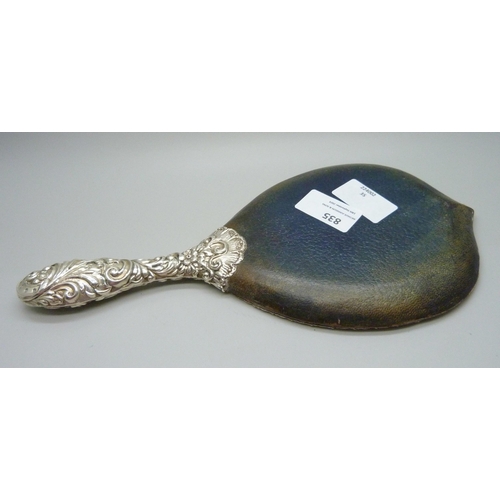 835 - A silver mounted hand mirror, Birmingham 1901