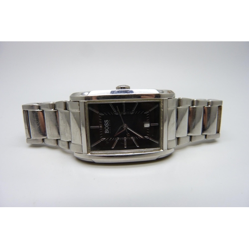 867 - A stainless steel Boss wristwatch with date