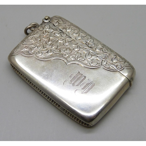 873 - A silver vesta case, Birmingham 1919