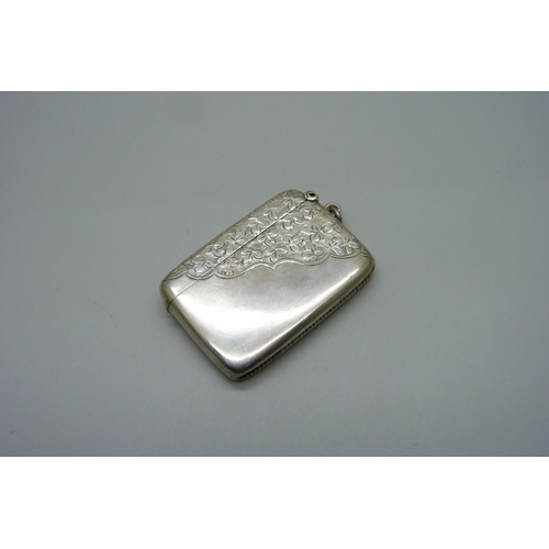 873 - A silver vesta case, Birmingham 1919