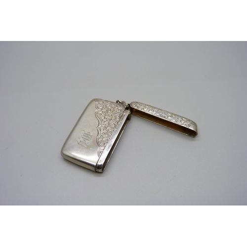 873 - A silver vesta case, Birmingham 1919