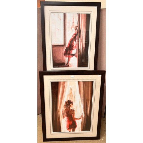 303 - Two Chekirov prints of ladies, framed