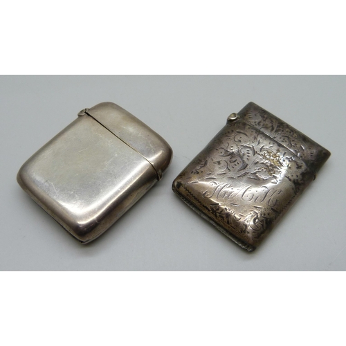 882 - Two silver vesta cases, one Birmingham 1899